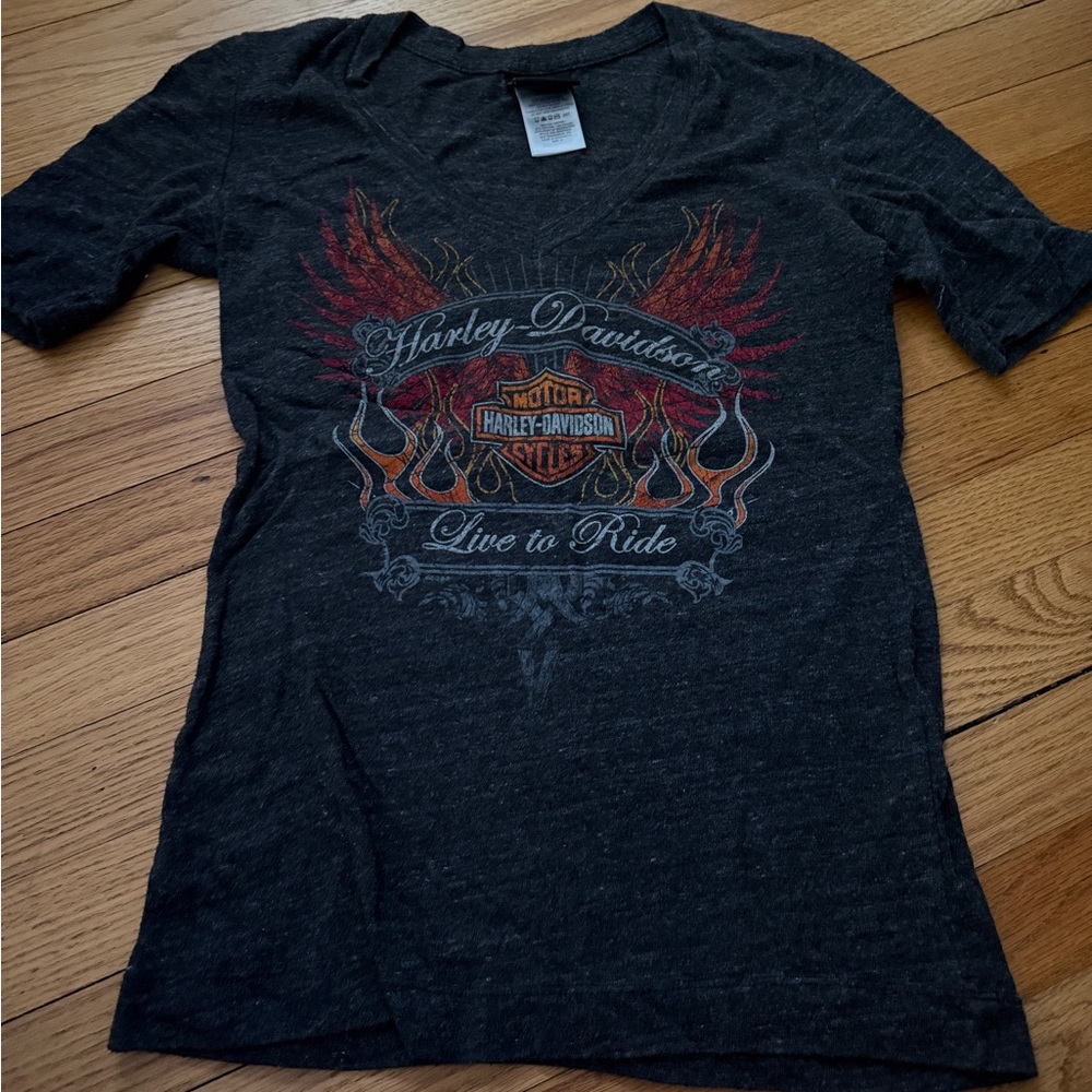Harley-Davidson Women's T-Shirt - Black - Angel Wings - Bloomington - Small -